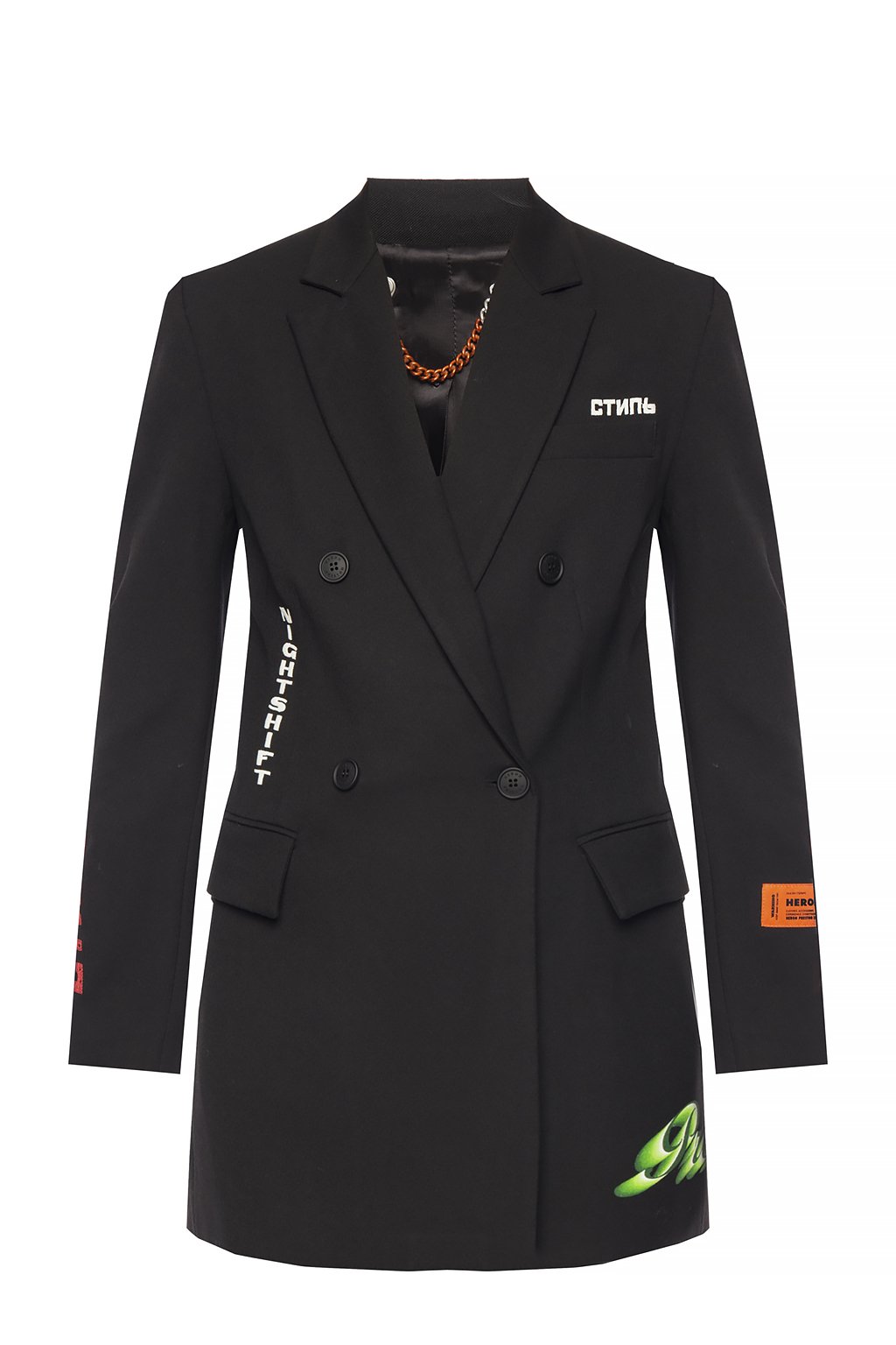 Heron Preston Printed double-breasted blazer | Women's Clothing